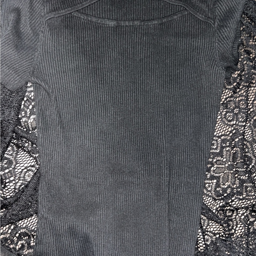 Black Ribbed Knit Top